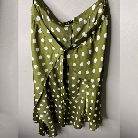 POLKA DOTS WRAP AROUND SKIRT - Picture 1 of 5